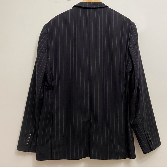 BROOKS Brothers 1818 men blazer black striped lightweight size Large cotton wool - Picture 4 of 16